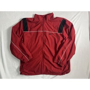 Reebok RBK Red Black Colorblock Track Jacket Men's 2XL Full Zip Long Sleeve